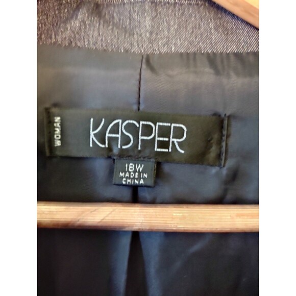 Kasper Blazer Womens 18 Lined Single Breated Crest Buttons, Stitching Detailing - Picture 8 of 11